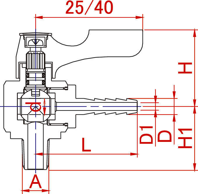 에이스볼 앵글형 BH 호스니플일체형