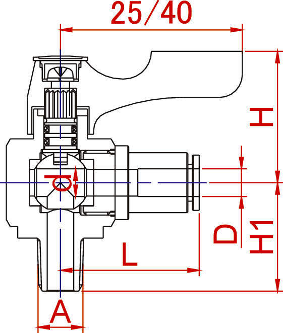 에이스볼 앵글형 BC 원터치접속형