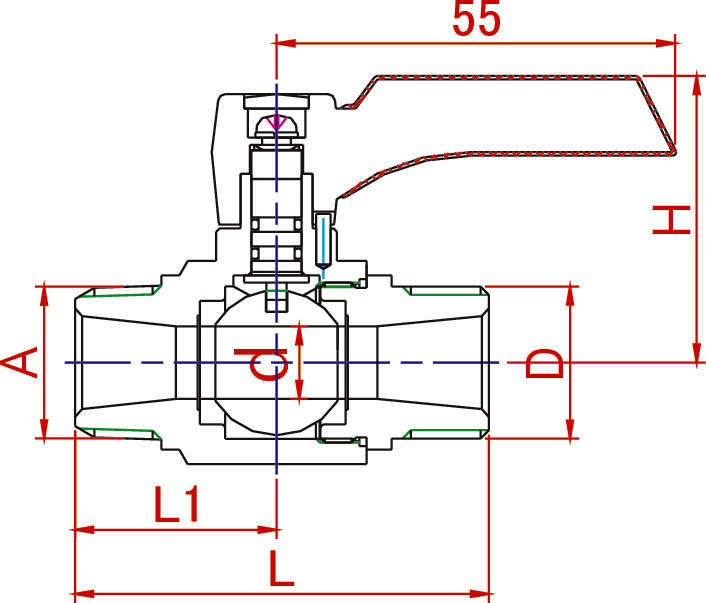 에이스볼ZERO BS 수나사×수나사