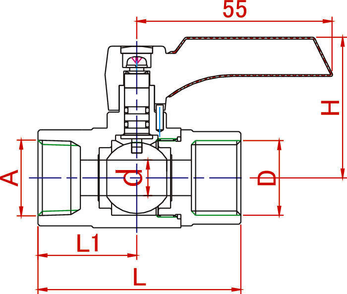 에이스볼ZERO BW 암나사×암나사