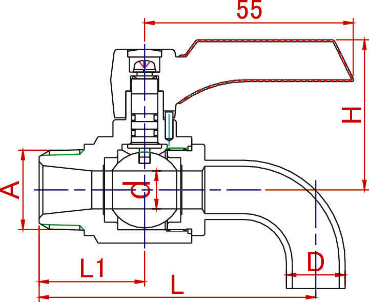 에이스볼ZERO BL 하향토출용
