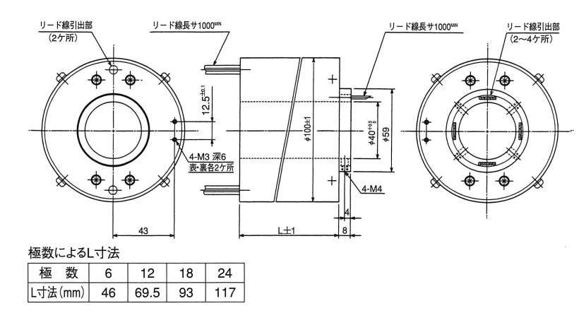 통신·제어용슬립링　SPM형시리즈