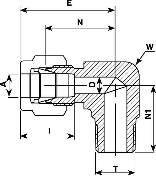 V-Lok 엘보하프유니온(NPT)