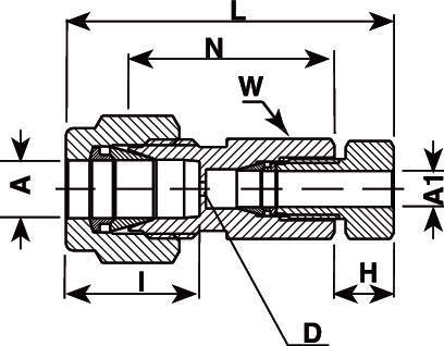 V-Lok 크로마트그래프용튜브컨넥터 이경스트레이트유니온(V-Lok×크로마트그래프피팅)