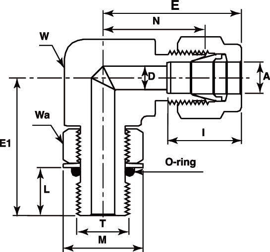 V-Lok 포지션너블타입피팅 엘보하프유니온(UNF)