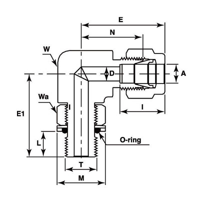 V-Lok 포지션너블타입피팅 엘보하프유니온(G)