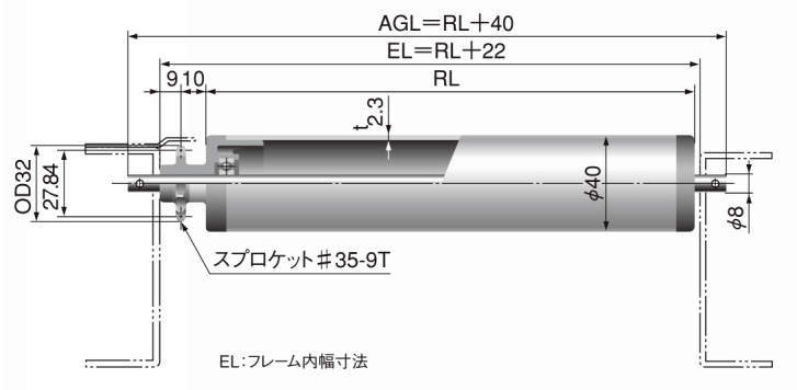 드라이빙롤러(경하중반송용) TYPE FD921(샤프트붙이)
