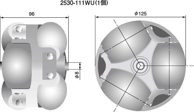 옴니휠 TYPE2530-111WU(전방위이동형차륜)