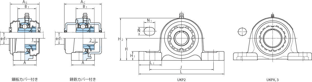 UKP 필로형(테이퍼구멍·커버포함)