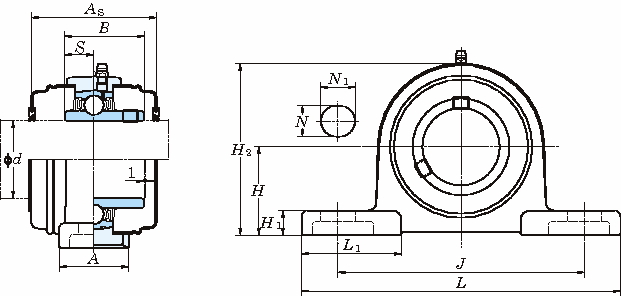 내식시리즈 UCSP-H1S6 스테인레스필로형(원통형구멍·커버포함)
