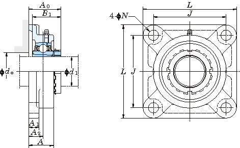 UKF 각플랜지형(테이퍼구멍)