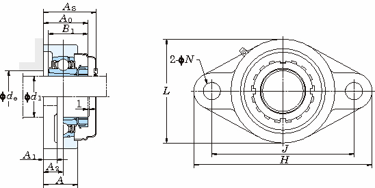 UKFL 피지플랜지형(테이퍼구멍·커버포함)