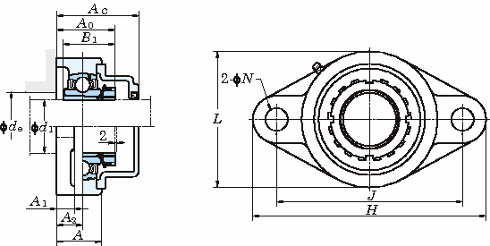 UKFL 피지플랜지형(테이퍼구멍·커버포함)