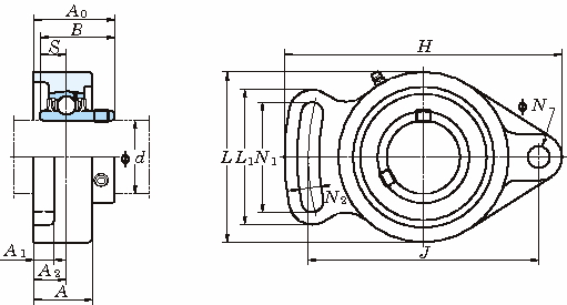 UCFA 변형피지플랜지형(원통형구멍)
