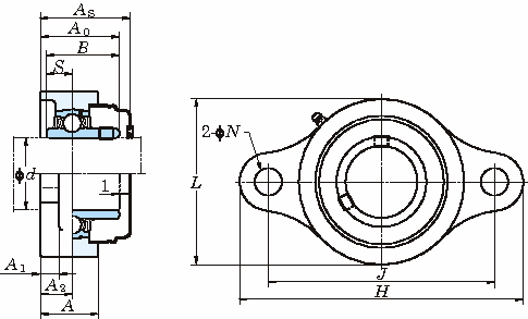내식시리즈 UCSFL-H1S6 스테인레스피지플랜지형(원통형구멍·커버포함)