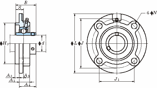 UCFC 인롱있는원형플랜지형(원통형구멍)