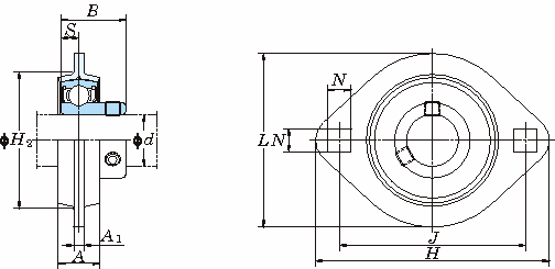 SBPFL 강판제피지플랜지형(원통형구멍)