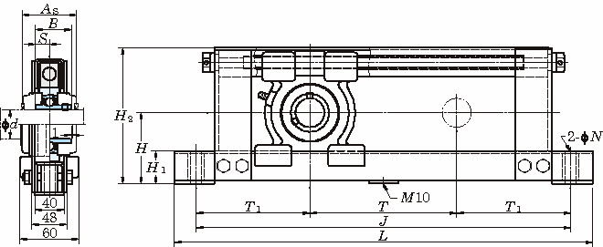 UCTL 홈형강제프레임붙이테이크업형(원통형구멍·커버포함)