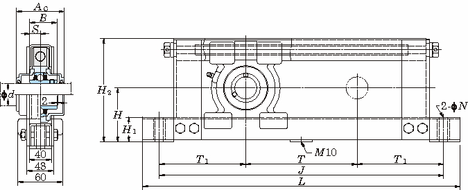 UCTL 홈형강제프레임붙이테이크업형(원통형구멍·커버포함)