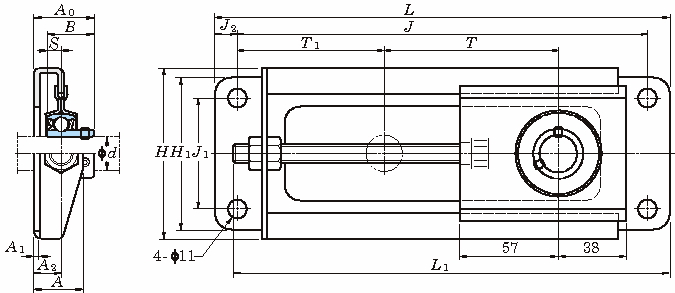 SBNPTH 강판제프레임붙이테이크업형(원통형구멍)