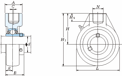 UCHA 행거형(원통형구멍)