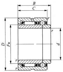 3점접촉형볼베어링부착니들베어링 NATB