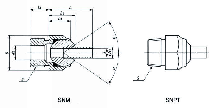 선회노즐 나사고정형