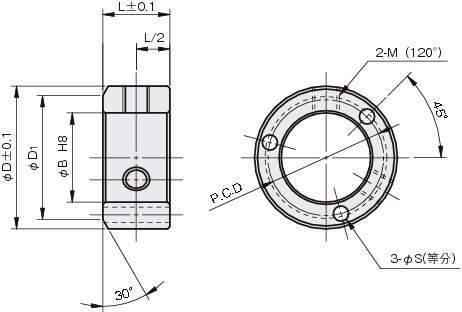 세트칼라 구멍3개있는타입
