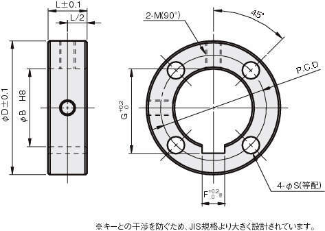 세트칼라 키홈·구멍4개있는타입