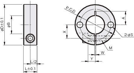 슬리트칼라 구멍2개있는타입