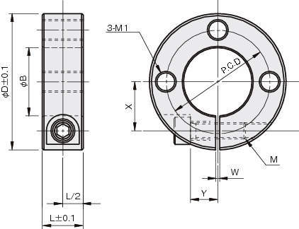 슬리트칼라 나사구멍3개있는타입