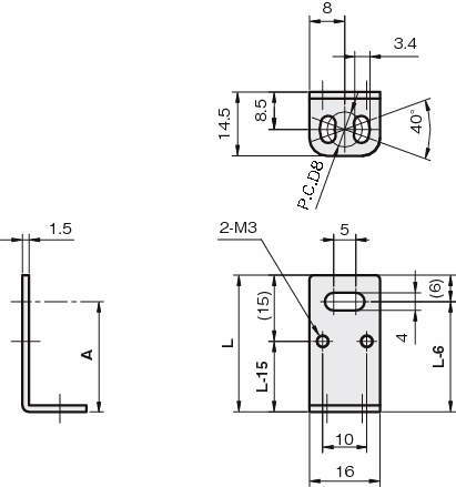 센서브라켓(광전센서용)E2-LF타입