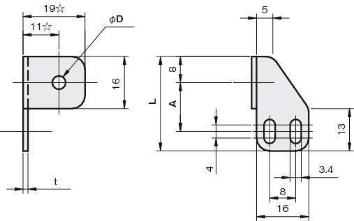 센서브라켓(광전센서용)E3-SY타입(왼쪽90°각도있는)