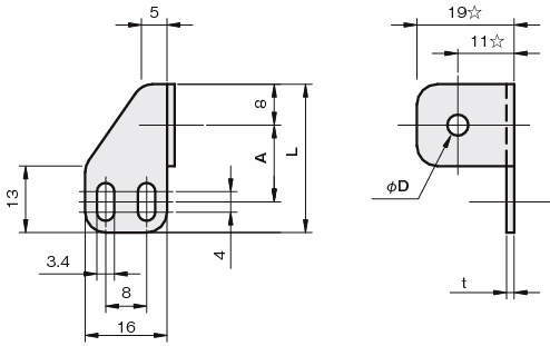 센서브라켓(광전센서용)E3-SY타입(오른쪽90°각도있는)