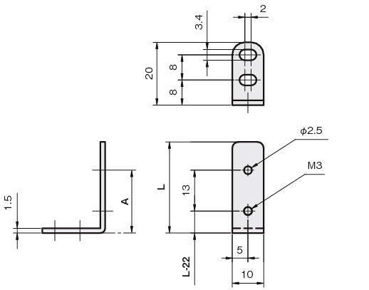 센서브라켓(반사판용)RA-L형타입