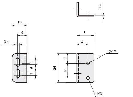 센서브라켓(반사판용)RA-사이드타입