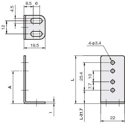 센서브라켓(반사판용)RB-L형타입