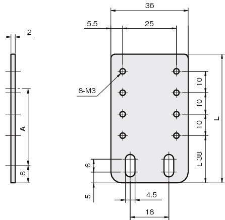센서브라켓(반사판용)RC-스트레이트타입