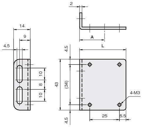 센서브라켓(반사판용)RC-사이드타입