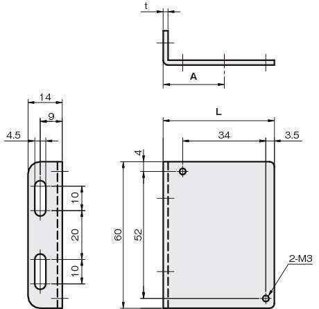 센서브라켓(반사판용)RE-사이드타입