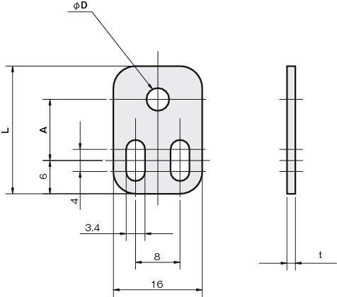 센서브라켓(광화이버센서용)스트레이트타입