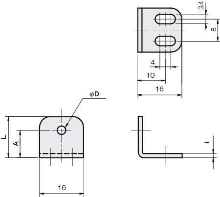 센서브라켓(광화이버센서용)L타입