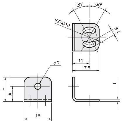 센서브라켓(광화이버센서용)L선회타입
