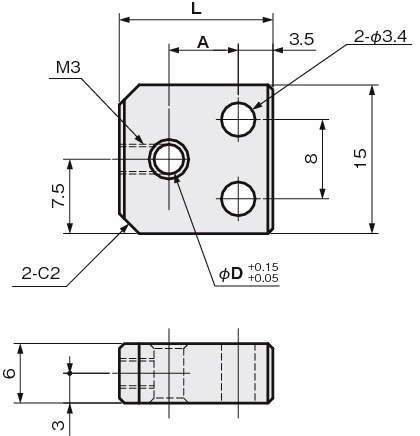 센서브라켓(광화이버센서용)세트나사타입(병렬구멍)