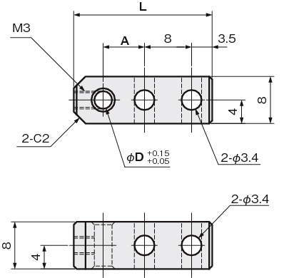 센서브라켓(광화이버센서용)세트나사타입(직렬구멍)