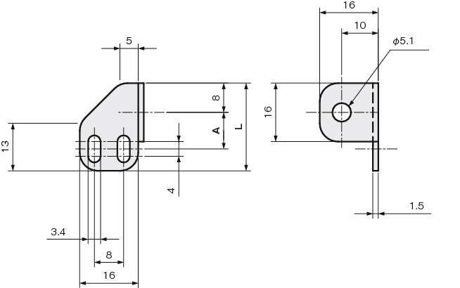 센서브라켓(근접센서용)L오른쪽90°각도있는타입