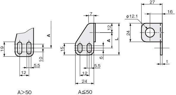 센서브라켓(근접센서용)L오른쪽90°각도있는타입
