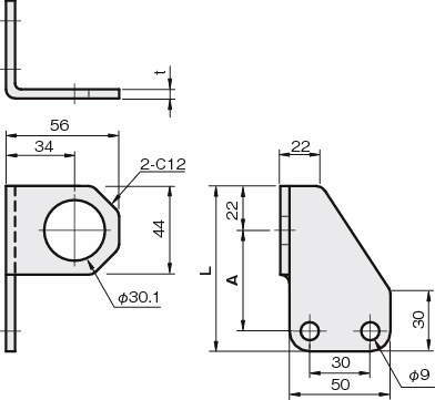 센서브라켓(근접센서용)L왼쪽90°각도있는 HD타입(고강성)