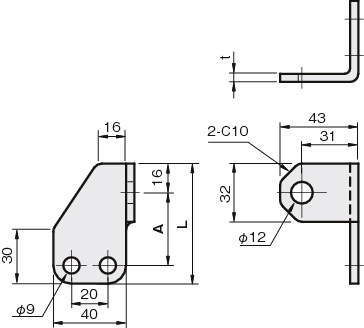 센서브라켓(근접센서용)L오른쪽90°각도있는 HD타입(고강성)