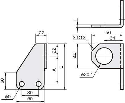 센서브라켓(근접센서용)L오른쪽90°각도있는 HD타입(고강성)